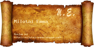 Milotai Emma névjegykártya