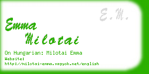 emma milotai business card